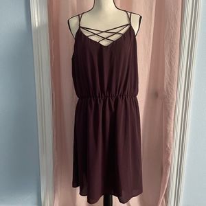 Strappy Maroon Short Dress (XL)